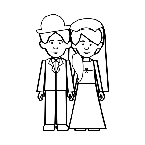 Imagem de ícone de casal recém-casado — Vetor de Stock