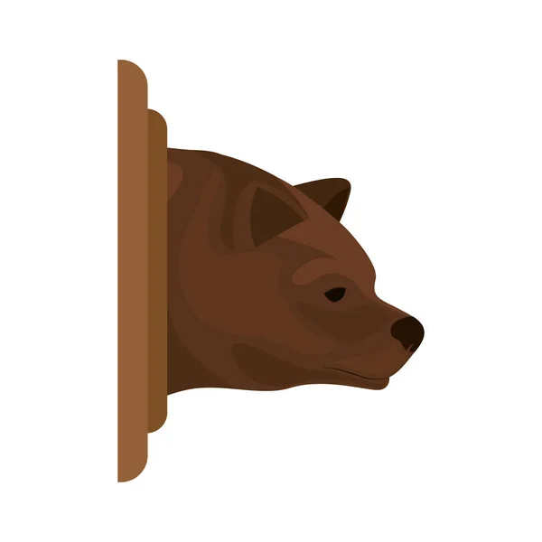 Kleurenafbeelding met decoratieve bear hoofd — Stockvector