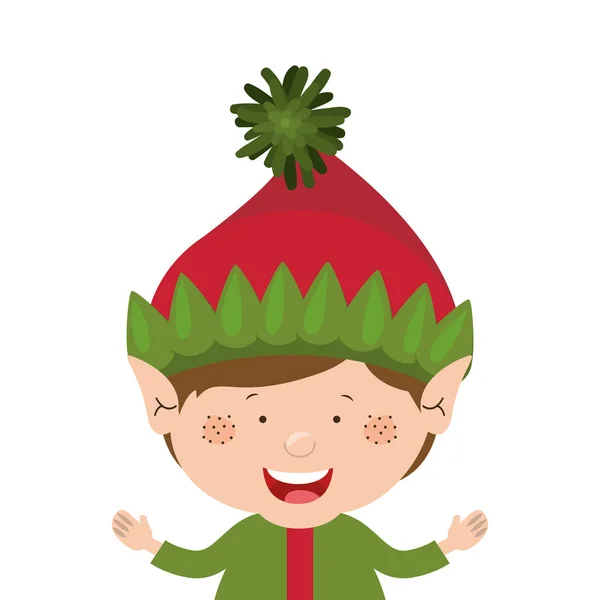 Yarım vücut Noel gnome çocuk ile renkli görüntü — Stok Vektör
