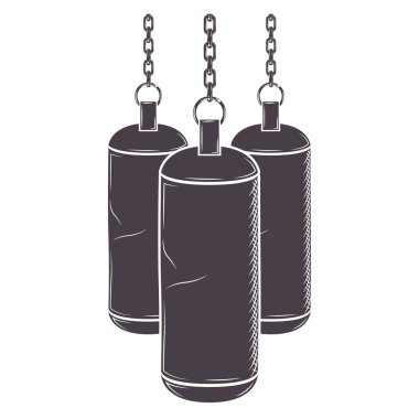 Zincirleri torba ağırlık asılı