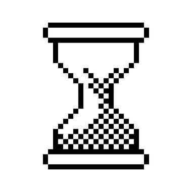 siyah anahat pixelated kum saati pc