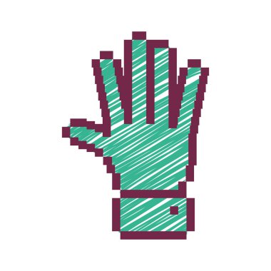 Yeşil çizgili pixelated açık el