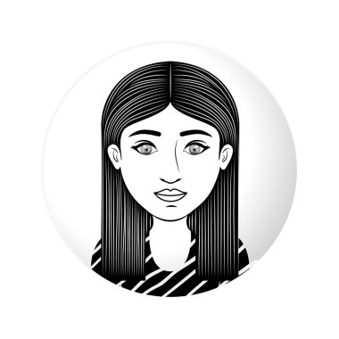 Küre yarım vücut kadın düz kısa saçlı