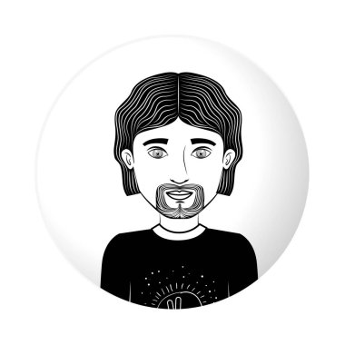 van dyke sakallı küre yarım vücut adam