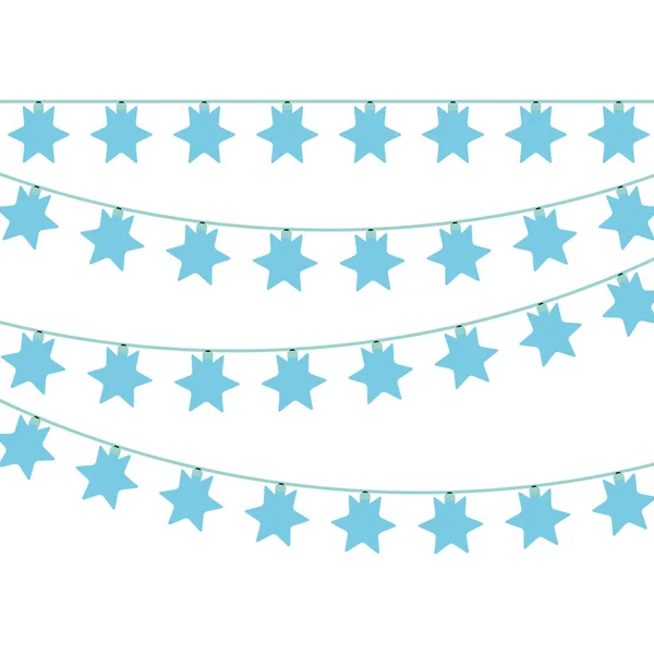 Εικόνα με επέκταση καλωδίου φώτα Χριστούγεννα λάμπα σχήμα αστέρι μπλε — Διανυσματικό Αρχείο