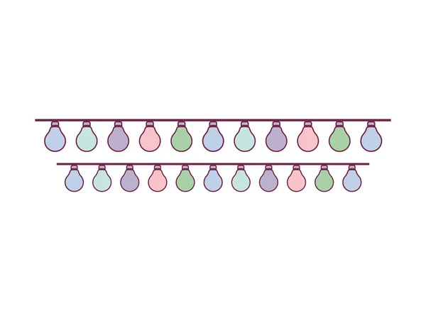 Cor pastel extensão cabo luzes lâmpada esfera — Vetor de Stock