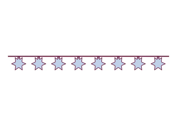 Καλώδιο προέκτασης παστέλ χρώμα φώτα αστέρι σχήμα λαμπτήρα — Διανυσματικό Αρχείο
