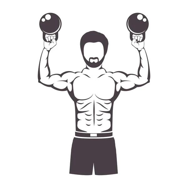 肌肉男的运动量来找到举重 — 图库矢量图片
