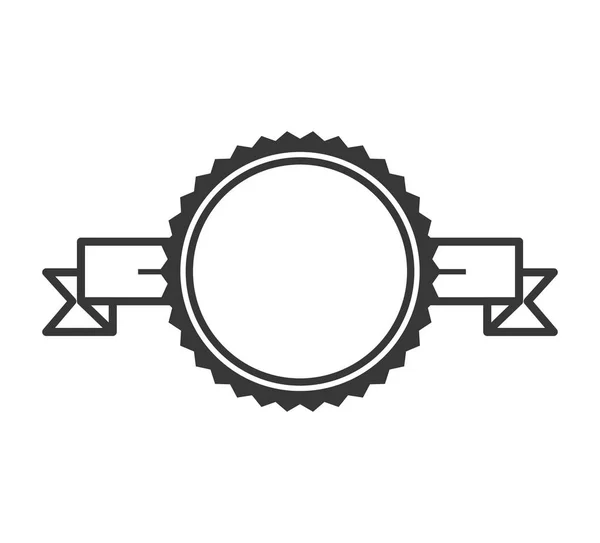 Étiquette silhouette avec bordure circulaire — Image vectorielle