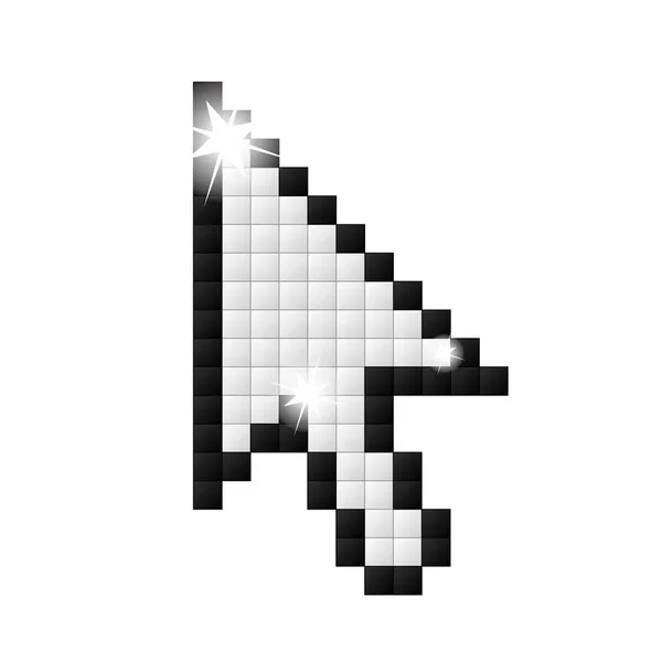 Flecha de cursor pixelada contorno negro — Archivo Imágenes Vectoriales