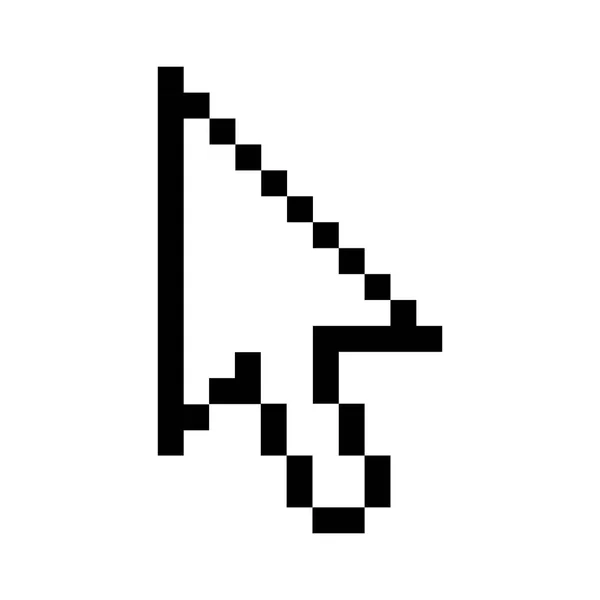 Black outline pixelated cursor arrow — Stock Vector