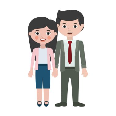 İzole çift çizgi film tasarım