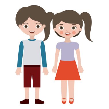 İzole çift çizgi film tasarım