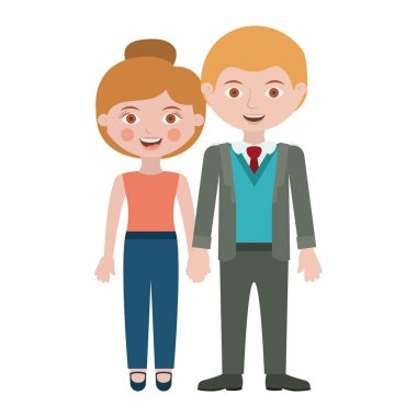 İzole çift çizgi film tasarım