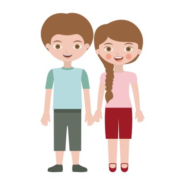 İzole çift çizgi film tasarım