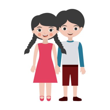 İzole çift çizgi film tasarım