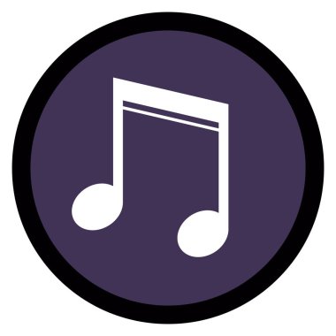 Düğme tasarım içinde izole müzik Not