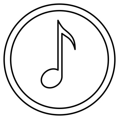 Düğme tasarım içinde izole müzik Not