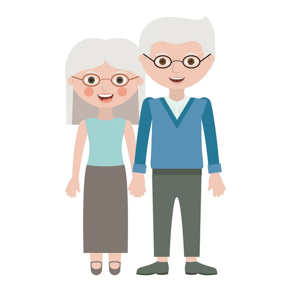 Пара бабусь і дідусів мультфільм дизайн — стоковий вектор