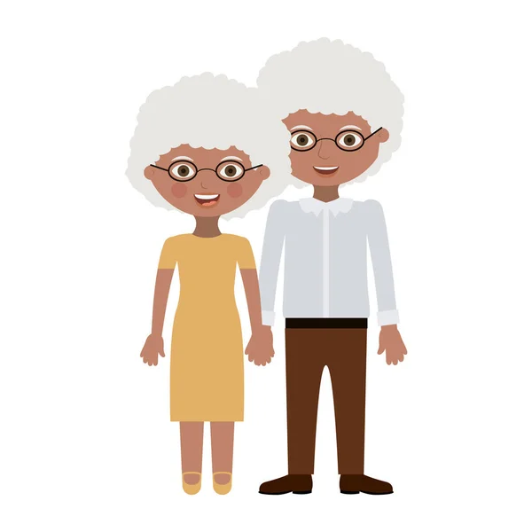Par morföräldrar tecknad design — Stock vektor