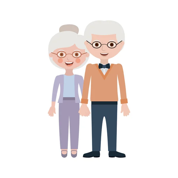 Пара бабусь і дідусів мультфільм дизайн — стоковий вектор