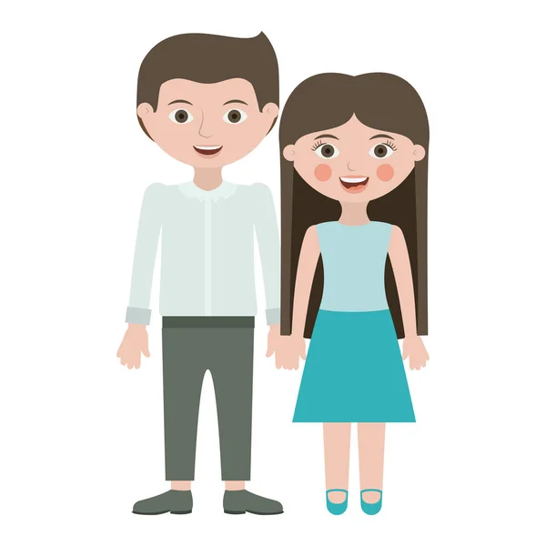 Pareja aislada diseño de dibujos animados — Vector de stock