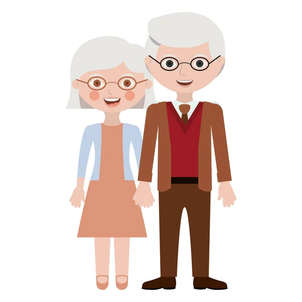 祖父母漫画デザインのカップル — ストックベクタ