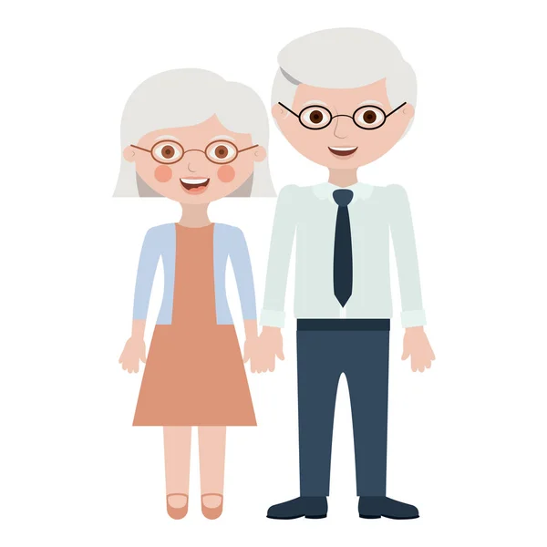 Pareja de abuelos diseño de dibujos animados — Vector de stock