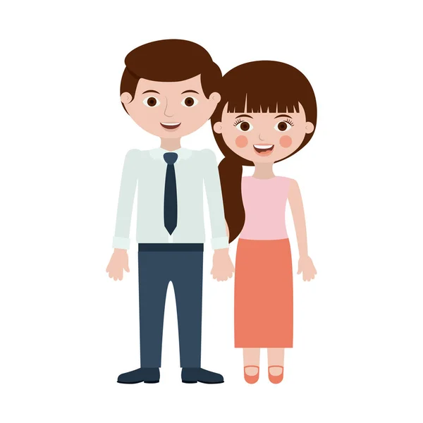 Design de desenhos animados casal isolado — Vetor de Stock