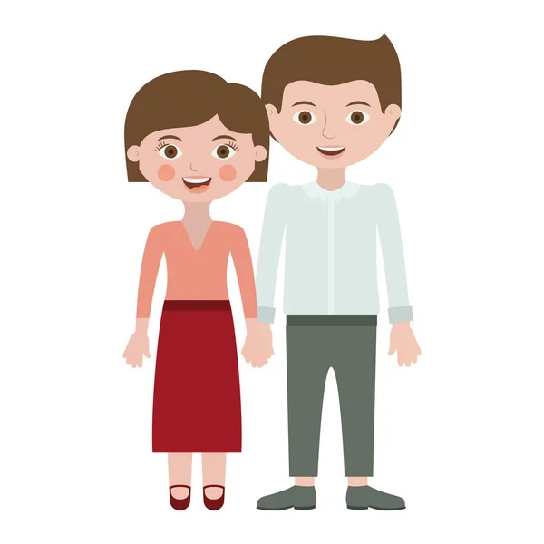 Pareja aislada diseño de dibujos animados — Vector de stock