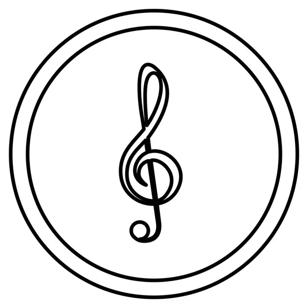 Nota de música aislada dentro del diseño del botón — Archivo Imágenes Vectoriales