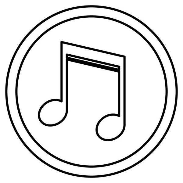 Isolerade musik anteckning släpper knappen design — Stock vektor