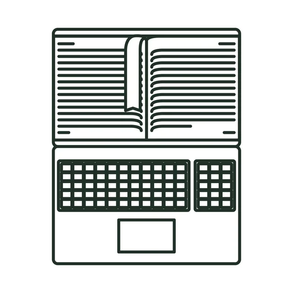 Isoliertes Buch- und Laptop-Design — Stockvektor