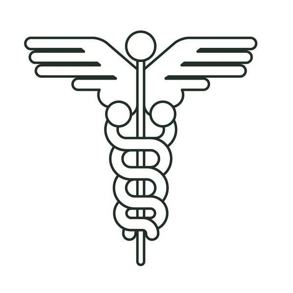 Caduceo aislado del diseño de la atención médica — Archivo Imágenes Vectoriales