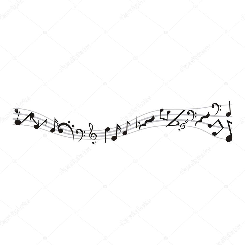 Disegno Della Nota Di Musica Isolato Vettoriali Stock