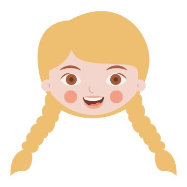 İzole kız çizgi film tasarım