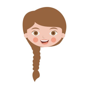 İzole kız çizgi film tasarım