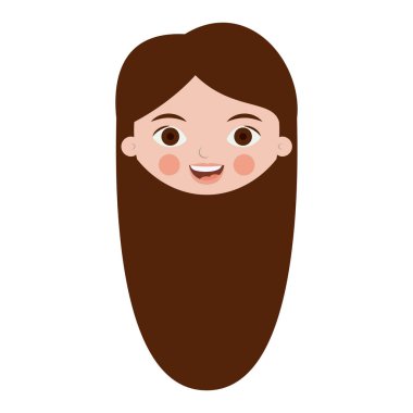 İzole kız çizgi film tasarım