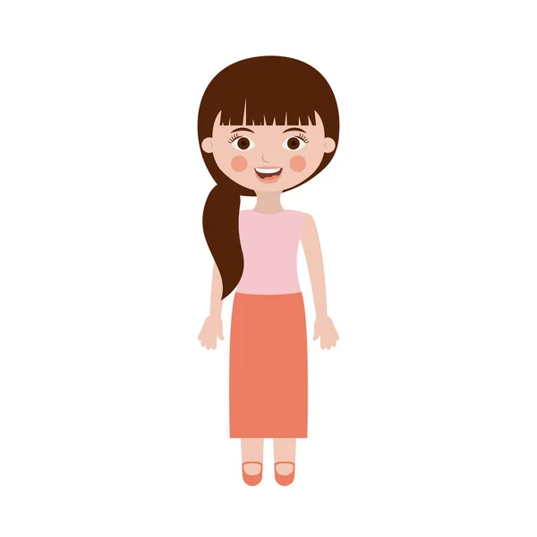 Isolated girl cartoon design — Stock Vector