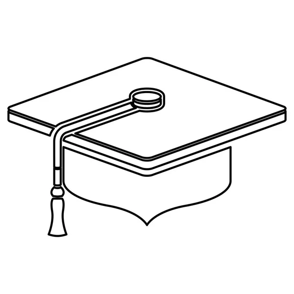 Isolated graduation cap design — Stock Vector