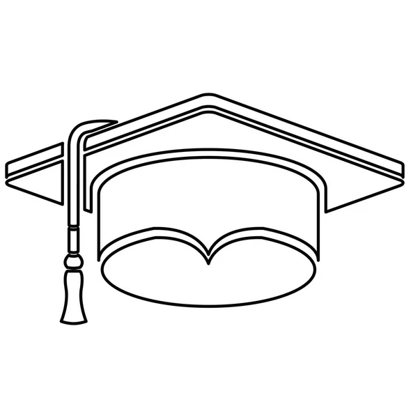 İzole mezuniyet cap tasarım — Stok Vektör