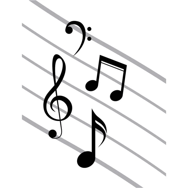 Diseño de notas de música aislada — Archivo Imágenes Vectoriales