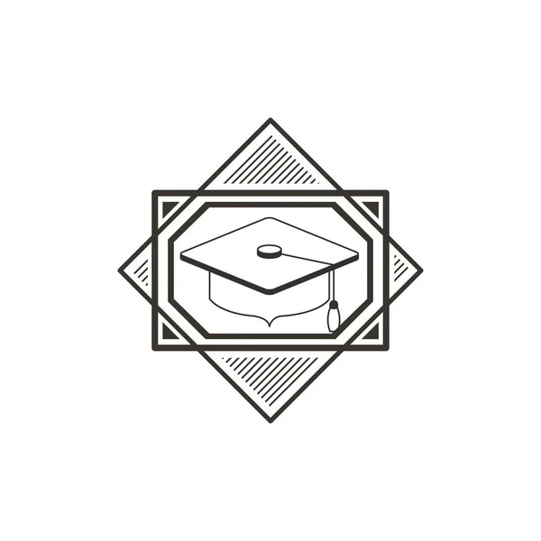 Ізольована випускна шапка шкільного концептуального дизайну — стоковий вектор