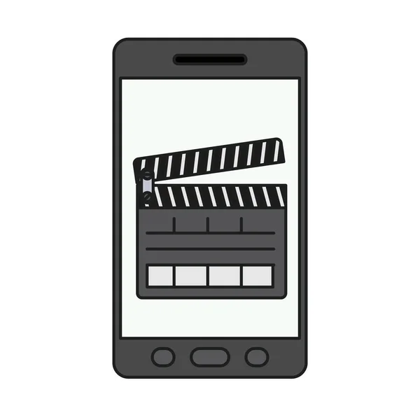 Isolated clapboard and smartphone design — Stock Vector
