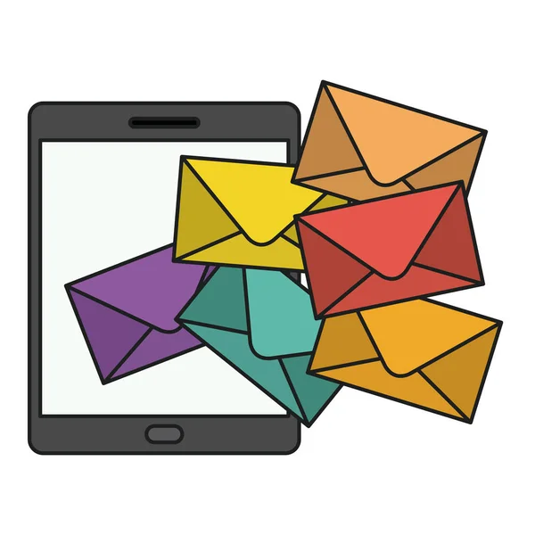 Envelope e tablet de design de comunicação — Vetor de Stock