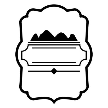 Rakam tasarım izole kare ve dağlar