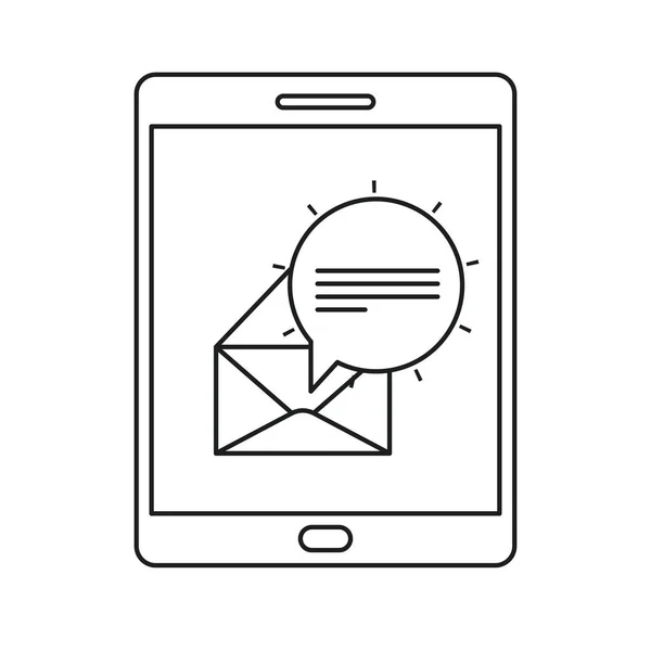 Enveloppe et tablette de design de communication — Image vectorielle