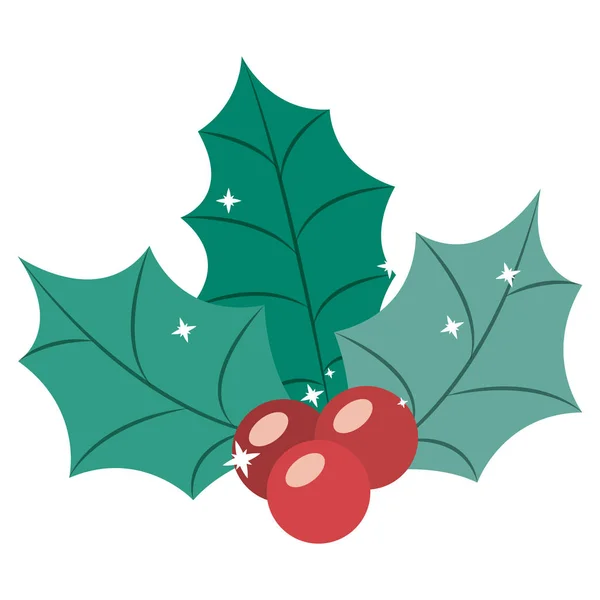 Berry et feuilles de Noël conception de saison — Image vectorielle