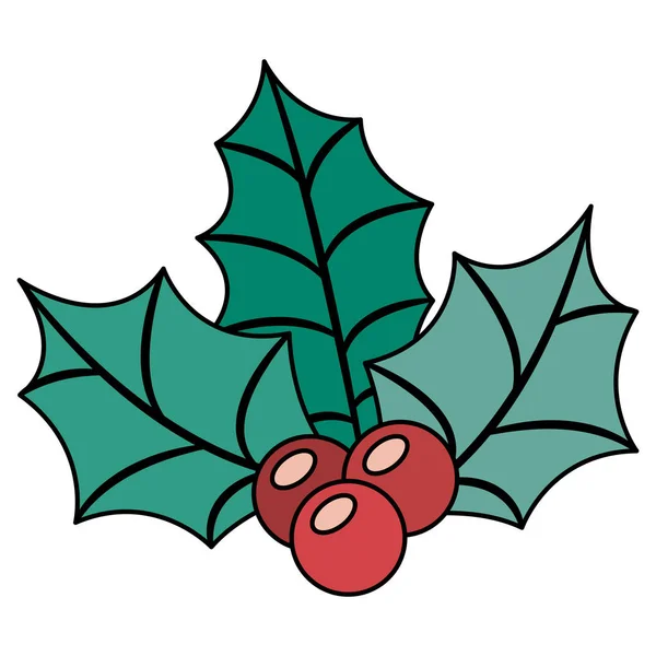 Berry e folhas de Natal design temporada —  Vetores de Stock