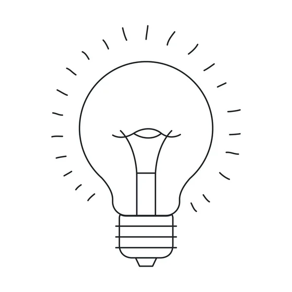 Isolated light bulb draw design — Stock Vector
